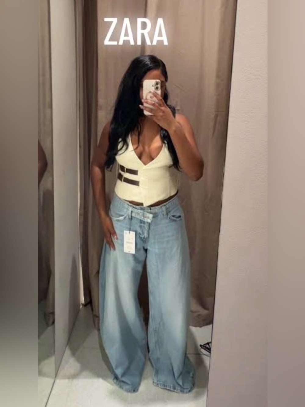 🔥🔥🔥ZARA corset faux leather halter top